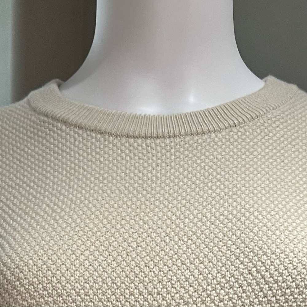SANDRO. EUC. Quiet Luxury. Beautiful Longsleeve waffle knit sweater. Oatmeal. M. - Picture 7 of 13